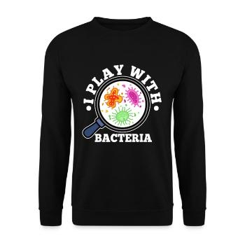 Je joue avec les bactéries - Sweat-shirt Unisexe - noir - Devant - Alina (178cm) & Michal (187cm)