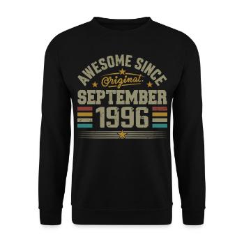Geschenk September 1996 Erbaut im September 1996 - Unisex Pullover - Schwarz - Vorne - Alina (178cm) & Michal (187cm)