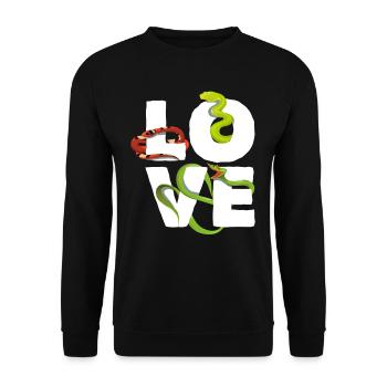 Schlangen Liebe - Unisex Pullover - Schwarz - Vorne - Alina (178cm) & Michal (187cm)