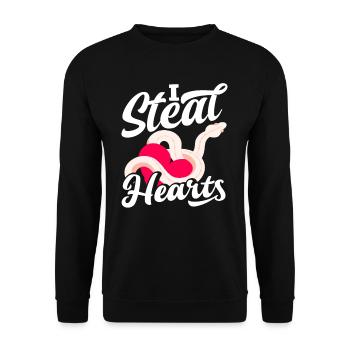 Schlange Stiehlt Herzen - Unisex Pullover - Schwarz - Vorne - Alina (178cm) & Michal (187cm)
