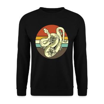 Retro Snake - Unisex Sweatshirt - black - Front - Alina (178cm) & Michal (187cm)
