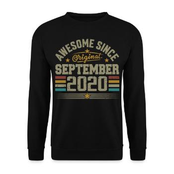 September 2020 Geschenk Gebaut im September 2020 - Unisex Pullover - Schwarz - Vorne - Alina (178cm) & Michal (187cm)