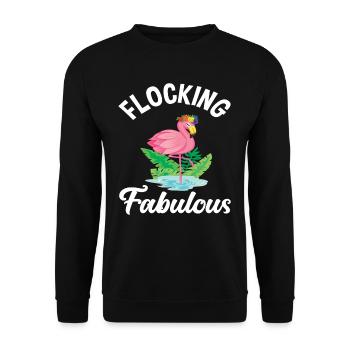 Flamingo Fabulous - Unisex Sweatshirt - black - Front - Alina (178cm) & Michal (187cm)