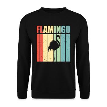 Flamant rose rétro - Sweat-shirt Unisexe - noir - Devant - Alina (178cm) & Michal (187cm)