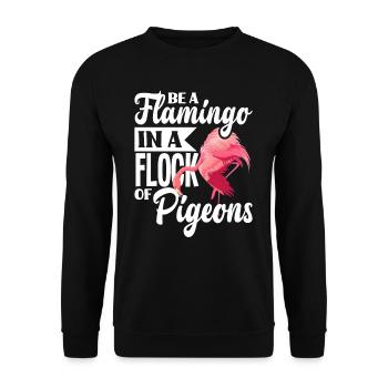 Idée cadeau de jeu de mots Flamingo Doves - Sweat-shirt Unisexe - noir - Devant - Alina (178cm) & Michal (187cm)