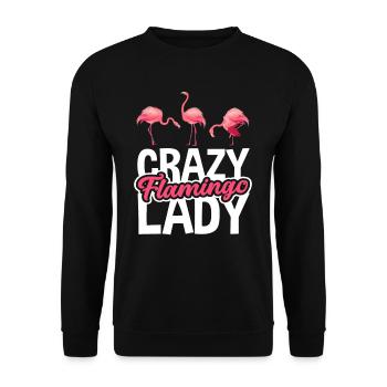 Flamant rose femme - Sweat-shirt Unisexe - noir - Devant - Alina (178cm) & Michal (187cm)