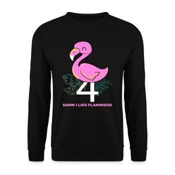 Flamingo favorite animal - Unisex Sweatshirt - black - Front - Alina (178cm) & Michal (187cm)