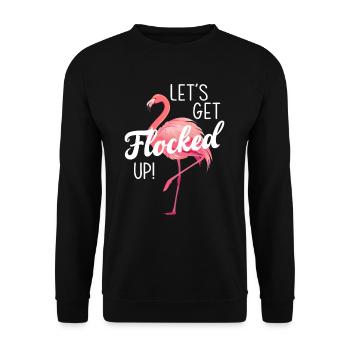 Flamant rose d’été Animal - Sweat-shirt Unisexe - noir - Devant - Alina (178cm) & Michal (187cm)