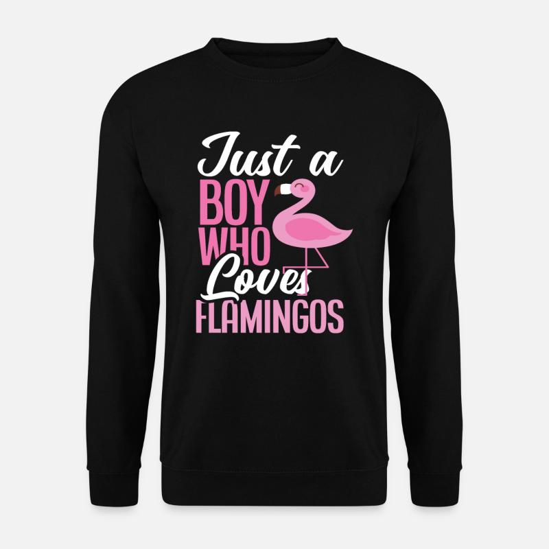 Flamingo Junge Liebt Tier - Unisex Pullover - Schwarz