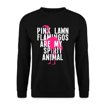 Flamingo Rosa Vogel Lieblingstier - Unisex Pullover - Schwarz - Vorne - Alina (178cm) & Michal (187cm)