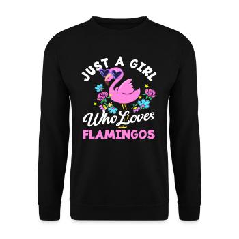 Fille qui aime les flamants roses - Sweat-shirt Unisexe - noir - Devant - Alina (178cm) & Michal (187cm)