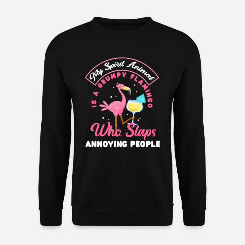 Flamingo Alkohol Spruch - Unisex Pullover - Schwarz