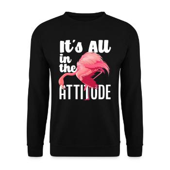 Flamingo Einstellung - Unisex Pullover - Schwarz - Vorne - Alina (178cm) & Michal (187cm)