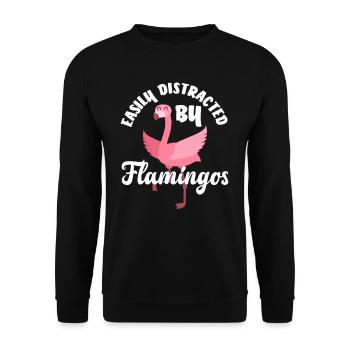 Flamant rose distrait - Sweat-shirt Unisexe - noir - Devant - Alina (178cm) & Michal (187cm)