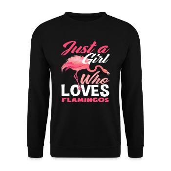 Flamingo Mädchen Frauen Liebe - Unisex Pullover - Schwarz - Vorne - Alina (178cm) & Michal (187cm)