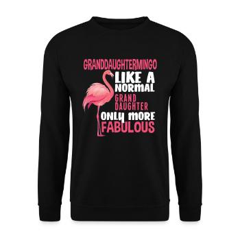 Flamingo Granddaughter Fabulous - Unisex Sweatshirt - black - Front - Alina (178cm) & Michal (187cm)