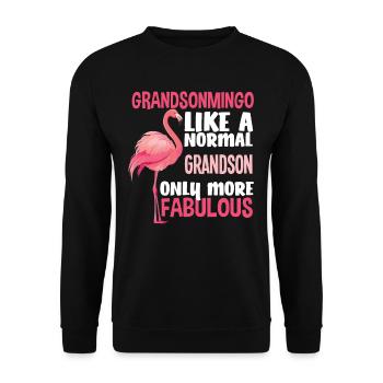 Flamant rose petit-fils fabuleux - Sweat-shirt Unisexe - noir - Devant - Alina (178cm) & Michal (187cm)
