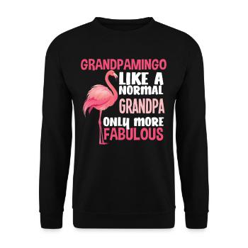 Flamingo Grandpa Fabulous - Unisex Sweatshirt - black - Front - Alina (178cm) & Michal (187cm)