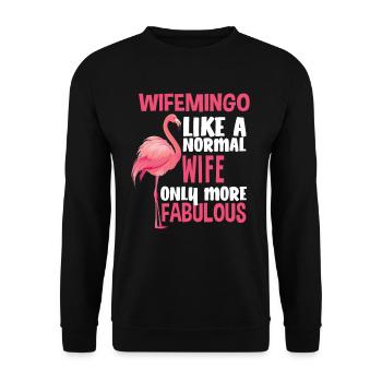 Flamingo Wife Fabulous - Unisex Sweatshirt - black - Front - Alina (178cm) & Michal (187cm)