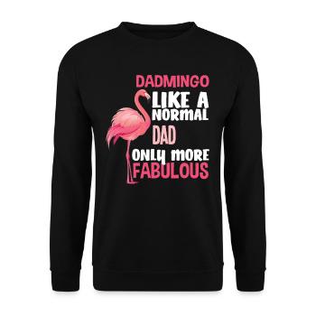 Flamingo Papa Fabulous - Unisex Sweatshirt - black - Front - Alina (178cm) & Michal (187cm)