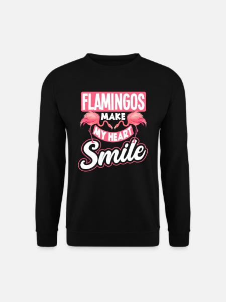 Flamingo Lachen Herz Spruch Geschenk - Unisex Pullover - Schwarz