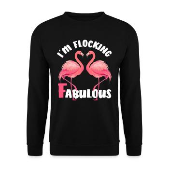 Flamants roses - Sweat-shirt Unisexe - noir - Devant - Alina (178cm) & Michal (187cm)