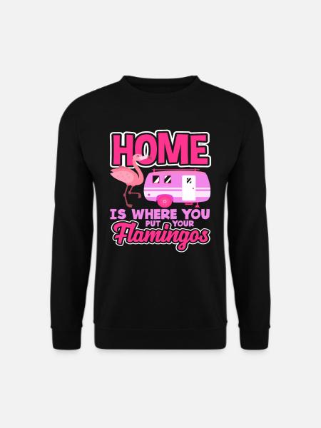 Flamingo Motorhome Camping - Unisex Sweatshirt - black