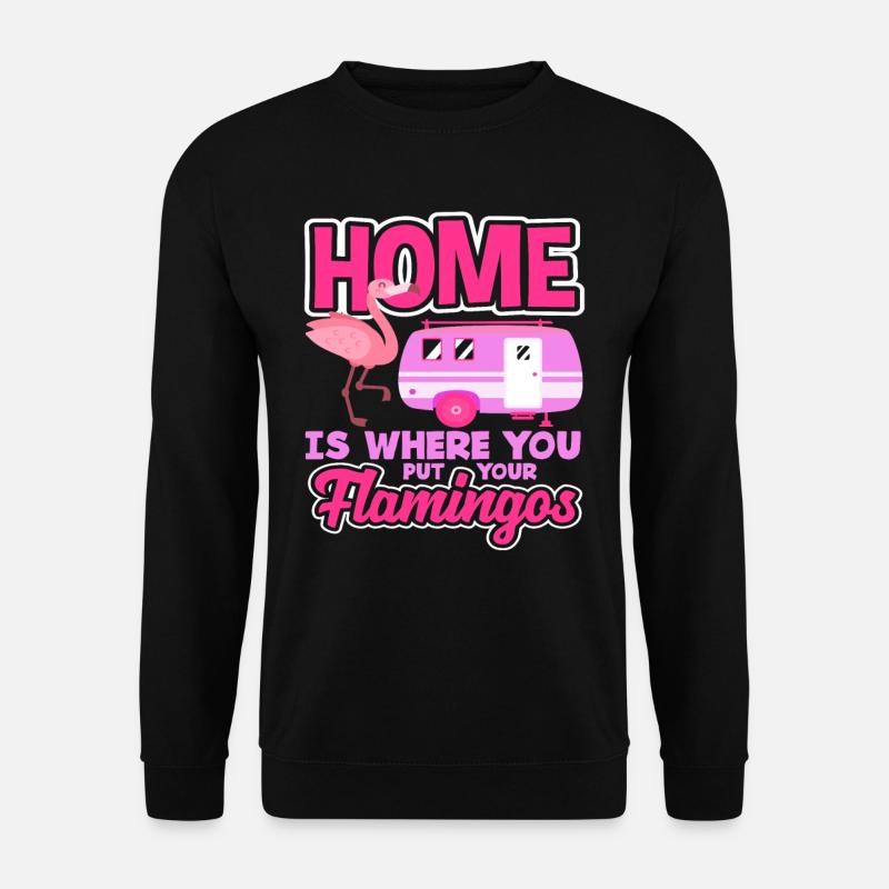 Flamingo camping-car - Sweat-shirt Unisexe - noir