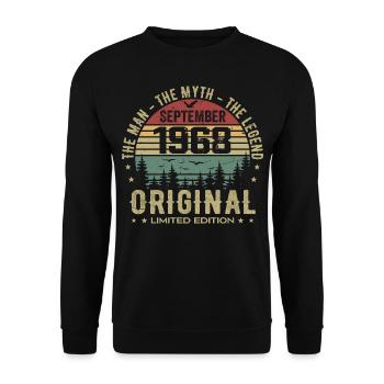 Original Birthday 1968 - September 1968 Gift - Unisex Sweatshirt - black - Front - Alina (178cm) & Michal (187cm)
