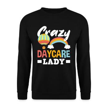 Crazy daycare lady - Unisex Sweatshirt - black - Front - Alina (178cm) & Michal (187cm)