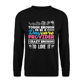 Éducateur de maternelle assez fort assez fou - Sweat-shirt Unisexe - noir - Devant - Alina (178cm) & Michal (187cm)