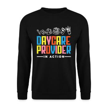 Day care providers in action - Unisex Sweatshirt - black - Front - Alina (178cm) & Michal (187cm)