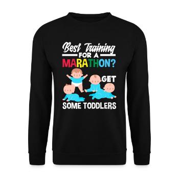Best training for a marathon? Get one - Unisex Sweatshirt - black - Front - Alina (178cm) & Michal (187cm)