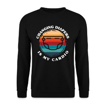 Changing diapers is my cardio daycare - Unisex Sweatshirt - black - Front - Alina (178cm) & Michal (187cm)
