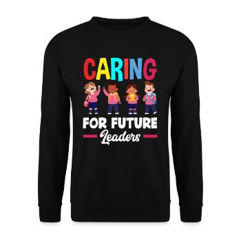Nurturing future leaders - Unisex Sweatshirt - black - Front - Alina (178cm) & Michal (187cm)