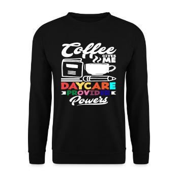 Coffee gives me day care workers - Unisex Sweatshirt - black - Front - Alina (178cm) & Michal (187cm)