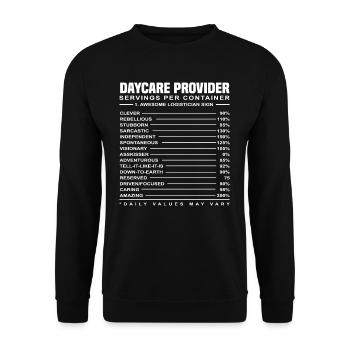 Daycare Center Provider Ingredient Information - Unisex Sweatshirt - black - Front - Alina (178cm) & Michal (187cm)