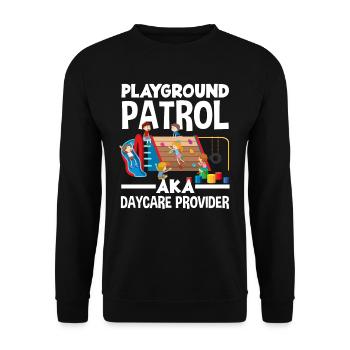 Playground Patrol Day Care Provider - Unisex Sweatshirt - black - Front - Alina (178cm) & Michal (187cm)