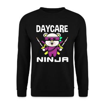 Kita Ninja Bear - Unisex Sweatshirt - black - Front - Alina (178cm) & Michal (187cm)