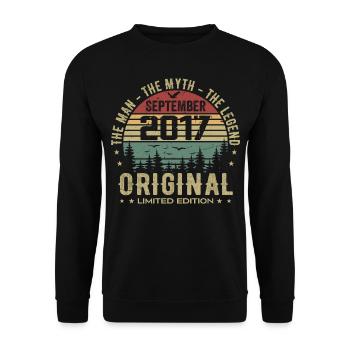 Anniversaire Original 2017 - Cadeau Septembre 2017 - Sweat-shirt Unisexe - noir - Devant - Alina (178cm) & Michal (187cm)