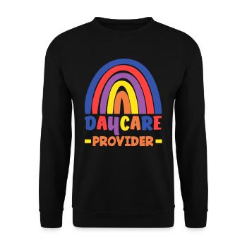 Child Day Care Rainbow - Unisex Sweatshirt - black - Front - Alina (178cm) & Michal (187cm)