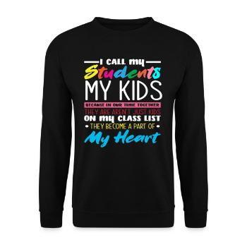I call my students my children kindergarten - Unisex Sweatshirt - black - Front - Alina (178cm) & Michal (187cm)