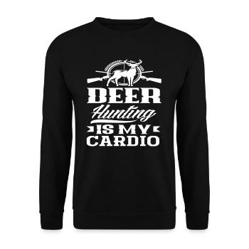 La chasse au chevreuil est mon cardio - Sweat-shirt Unisexe - noir - Devant - Alina (178cm) & Michal (187cm)