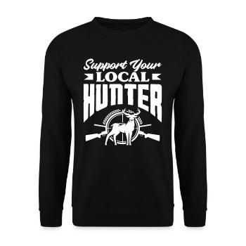 Soutenez votre motif de chasseur local - Sweat-shirt Unisexe - noir - Devant - Alina (178cm) & Michal (187cm)