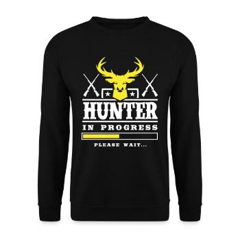 Jäger Wird Geladen Bitte Warten - Unisex Pullover - Schwarz - Vorne - Alina (178cm) & Michal (187cm)