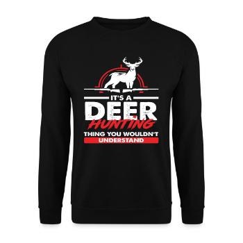 C’est une chasse au chevreuil que vous ne feriez pas - Sweat-shirt Unisexe - noir - Devant - Alina (178cm) & Michal (187cm)