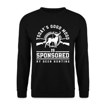 La bonne humeur du jour est sponsorisée par le Hirschjäger - Sweat-shirt Unisexe - noir - Devant - Alina (178cm) & Michal (187cm)