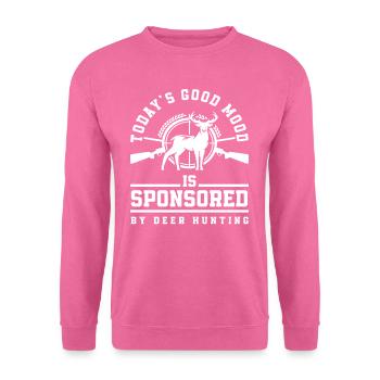La bonne humeur du jour est sponsorisée par le Hirschjäger - Sweat-shirt Unisexe - rose - Devant