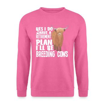 Highland Kuh Zucht Rentenplan - Unisex Pullover - Pink - Vorne