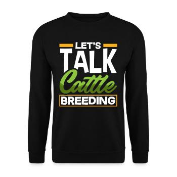 Lass Uns Über Rinderzucht Sprechen Highland Kuh - Unisex Pullover - Schwarz - Vorne - Alina (178cm) & Michal (187cm)